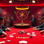 Daga poker table with professional players and exciting gameplay featuring chips and cards.