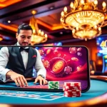 Betting chips and a dealer presenting cards at uu88 casino, showcasing a modern online gaming experience.