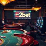 E2bet players engaging in high-stakes poker at a luxurious casino table, showcasing excitement.