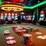 Experience the thrill at https://uu88ae.com/ with vibrant slot machines and an exciting poker table.