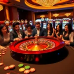 Kqxs-themed gambling scene with a roulette wheel and vibrant casino chips, showcasing excitement and luxury.
