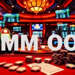 MM OO players enjoying a thrilling game at a roulette table with bright lights and poker chips.