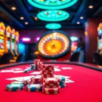 Exciting gambling scene at 23win com showcasing poker, roulette, and lively casino ambiance.