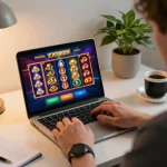 Player engaging in 68win on mobile casino app, showcasing strategic betting moments.