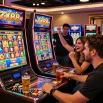 Experience the thrill of ZX88 nổ hũ as players celebrate jackpots in a vibrant online casino.