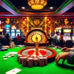 Players enjoying a high-stakes game at RR88's vibrant casino table filled with excitement and chips.