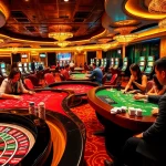 Experience the thrill of gaming at nhà cái Hay88 with an engaging casino scene featuring excited players and vibrant tables.