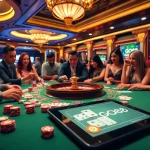Exciting GO88 casino scene featuring players engaged in a thrilling game at a poker table.