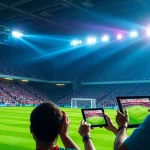 Exciting moment from luongsontv showcasing live football streaming on various devices.