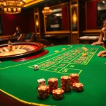Players enjoying a thrilling game at Tài Xỉu MD5 casino table with elegant decorations.