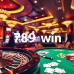 Players engaging at a luxury casino with a spotlight on 789win and vibrant slot machines.