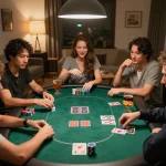 Experience friendly poker games with friends at home, capturing moments of strategic gameplay at taixiusunwin.art.