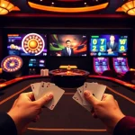 Professional player engaging with top Nhà cái uy tín hàng đầu châu Á casino chips and cards