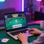 Player enjoying online poker at home, immersed in strategic gameplay on 98 win platform