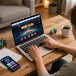 Engaging online gaming session with Sun Win, highlighting strategic gameplay at home.