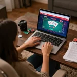 Orang yang menyusun strategi dalam permainan poker di platform HALOCUAN98, meningkatkan keterampilan di rumah, johnbozier ditampilkan.