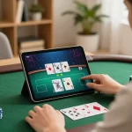 789P poker game in a relaxing home setting with warm lighting and strategic charm.
