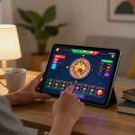 Engage in thrilling online roulette gameplay on tablet at home while enjoying a cozy atmosphere, f8beta2 gaming experience.