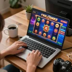 Player enjoying online slots on cm88 while surrounded by a cozy home environment.