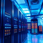Efficient setup showcasing adult website hosting technology in a modern server room.