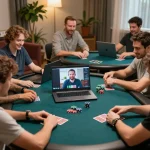 Players actively strategizing in an online poker game using uk88s, showcasing interactive gameplay and camaraderie.