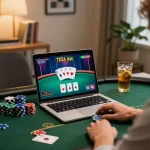 Engaging in Texas Hold'em online at soc88 poker table with vibrant graphics and strategic gameplay.