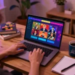 IWIN68 player placed bets on colorful online casino app during intimate home gaming session