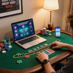 Engaging in a live dealer game at TT88, showcasing vibrant betting chips and a dynamic gaming interface.