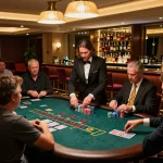 Players engaging at a blackjack table in a luxurious casino showcasing the excitement of amigogrillandco