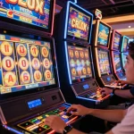 Players enjoying the excitement of slot 5k machines in a lively online casino.