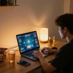 Player engaged in agenslot188 online gaming with cards and strategic gameplay interface.