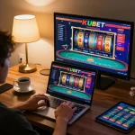 KUBET online gaming experience with a cozy setup and engaging gameplay on laptop