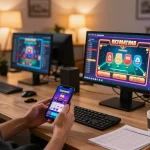 Engaging with the sunwin app for exciting mobile casino gameplay in a cozy home setting