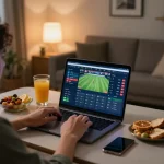 Migliori siti non AAMS action scene showcasing online sports betting at home with engaging interface