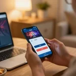 Secure 88aa đăng nhập on smartphone in cozy home environment enhancing online gaming experience.