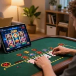 Player enjoying dynamic gameplay on GG88 casino app in a cozy home setting