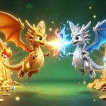 Spin the reels at GO88 with vibrant dragons amid treasure in a lively 3D scene.