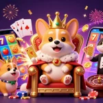 Experience the excitement of casino en ligne le plus payant with vibrant 3D illustration of royal corgi and gaming elements.
