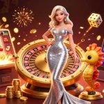 Engage with the LUCK8 APP, featuring a glamorous scene of casino excitement and big wins.
