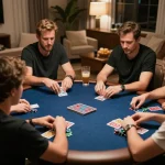 uu88 home poker game atmosphere with players strategizing and cards on the table