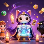 Engage with iain pekalongan's vibrant lottery scene, showcasing a mystical fortune teller and dynamic game elements.