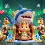 Experience thrilling wins at MPO08 with a festive gaming scene featuring the golden hamster king!