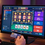Exciting gaming atmosphere at credit card casinos with a player engaging in games, highlighting the thrill of online gambling.