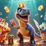 Engage with IDCASH88 and witness fun characters celebrating big wins at a vibrant casino.