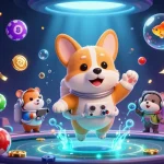 Spin to win at dovbenmeir with a vibrant space-themed casino illustration showcasing floating lottery elements.