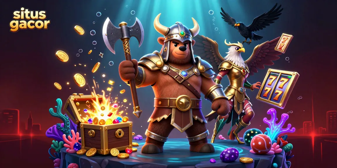 Experience the vibrancy of situs gacor with a dynamic 3D casino illustration featuring exciting slot elements.
