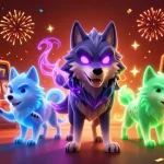 Experience excitement at situs slot with vibrant slot reels and mystical wolf characters.