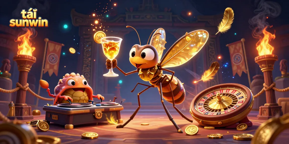 Experience the excitement with tải sunwin, featuring vibrant characters in a dynamic casino scene.