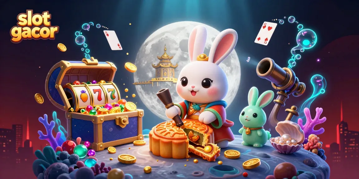 Experience thrilling gameplay with slot gacor showcasing a moon rabbit and vibrant casino elements.