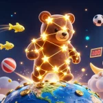 Play with lode88z's constellation bear as it collects gold in an exhilarating casino scene.